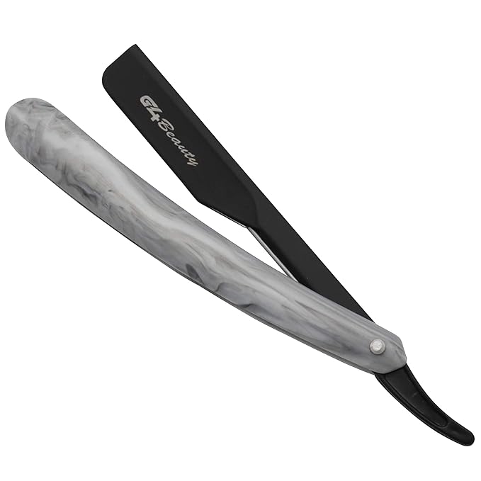 G4 Stainless Steel Straight Edge Barber Shaving Razor Blade for Close Shaving Men Replaceable Blades (Stone Slide)