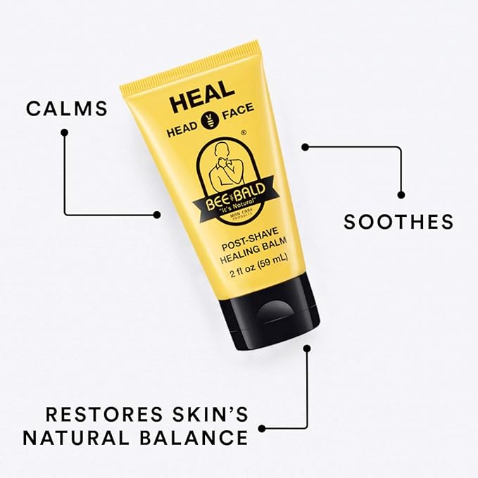 Bee Bald HEAL Aftershave for Men Healing Balm, Immediately Calms & Soothes Damaged Skin, Treats Bumps, Redness, Razor Burn & Other Shaving Post Shave Irritations, 2 Fl Oz (Pack of 2)