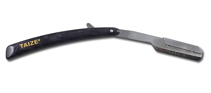 TAIZE - Straight Edge Razors -Professional Barber-Percent Stainless Steel Black Marble - 5''