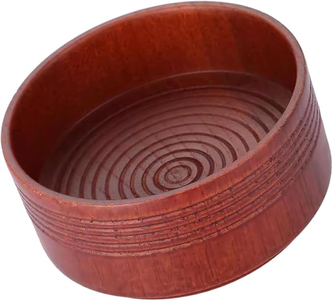 TOYANDONA Wooden Shaving Bowl Men Shaving Mug Reusable Shave Soap Bowl with Oak Finish for Thick Foam Lathering at Home