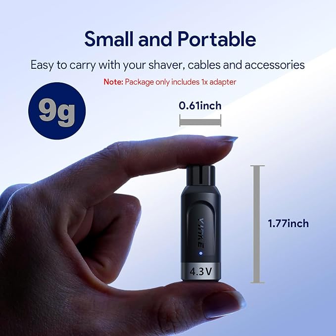 Yinke 4.3V Type-C Shaver Adapter Charger for Philips Norelco Oneblade QP2520 QP2515 QP2620 MG5700 MG3740 with Charging Indicator, A00390 Electric Razor Power Adapter Without Charger Cord(1 PC)