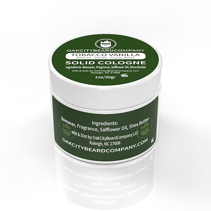 Oak City Beard Company - Tobacco Vanilla - Solid Cologne - 1 Ounce - Tobacco - Vanilla - Guaiac Wood