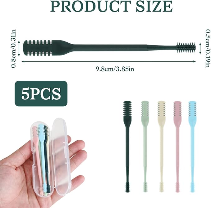 5Pcs 2-in-1 Nasal Hair Cutter, Upgrade Double Sided Nose Hair Trimmer, Portable 360° Rotating Manual Nostril Hairs Remover Tool for Men and Women, 5 Colors