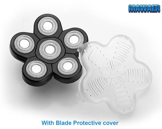 Universal 6 Blade Head Shaver Replacement Heads for Freedom Gold Shaver & Compatible Brands, Black, Men's Electric Shaver Replacement Head
