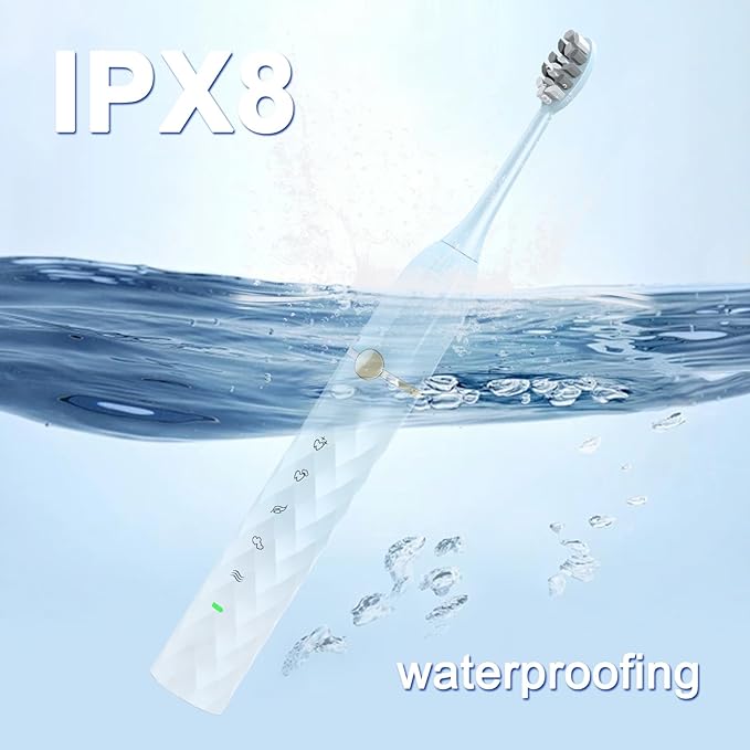 Electric Toothbrush Set, Equipped with 10 Brush Heads and Travel case, IPX8 Waterproof, 2-Minute Timer, 42000 high-Frequency Vibrations, 5 Modes, The First Choice for Gift Giving