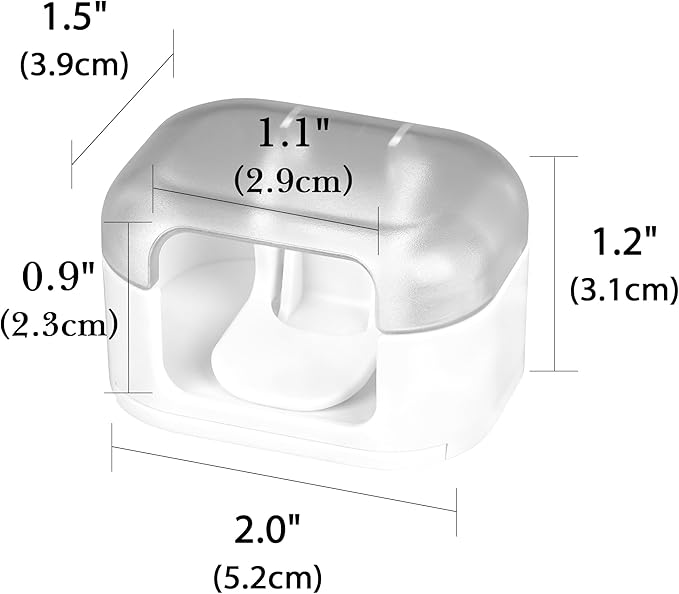 LUEXBOX 2 Pack Razor Holder with Cover for Shower Wall, Self Adhesive Razor Stand Shaver Organizer, Plastic Razor Hanger Hooks Compatible with Fusion 5 Proglide, Mach 3 Classic (White Clear)