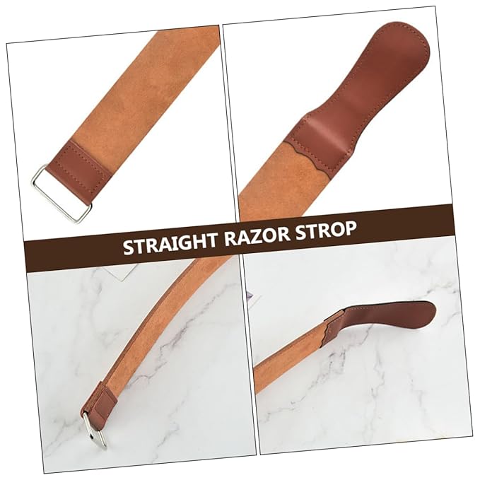 Double-Sided Razor Strop Tool for Shaver Sharpening Convenient Hair Removal Accessory for Home Use Sturdy Leather Strap Clip