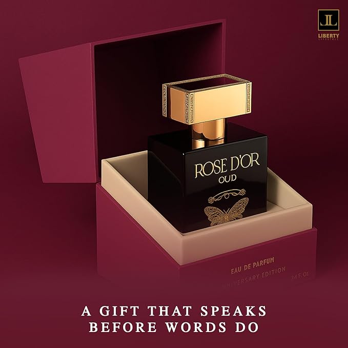 Liberty Rose Oud Anniversary Edition 3.4 Oz/100ml | Unisex Long Lasting Oud Fragrance | Perfume for Men and Women | Woody Floral Oriental Fragrance with Oudh