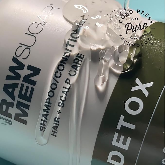 Men's 2-in-1 Shampoo & Conditioner | Detox: Deep Cleansing & Hydration | Charcoal + Jojoba + Mint | 18 fl oz