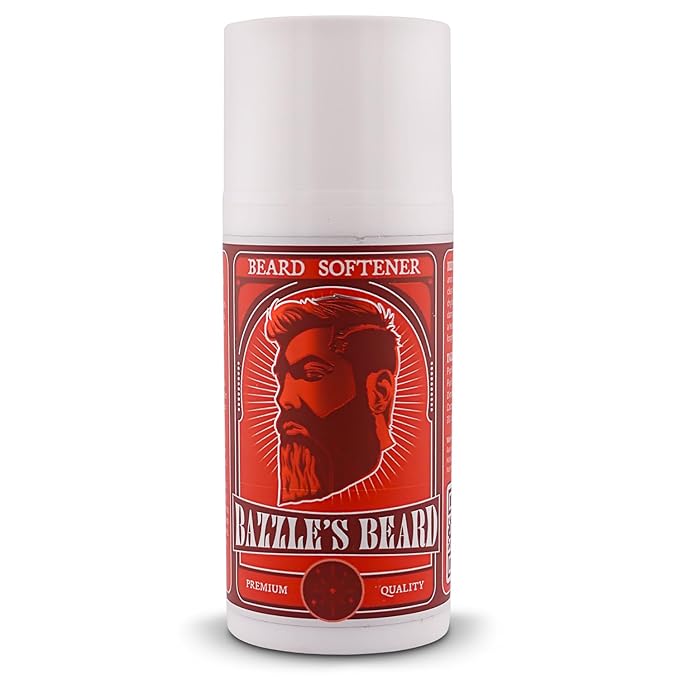 Bazzle's Beard Softener – Beard Balm Conditioner for Men with Biotin, Softens Coarse Hair, Deeply Moisturizes Facial Hair, Conditions Skin, and Adds Natural Shine, Products for Mustache Care