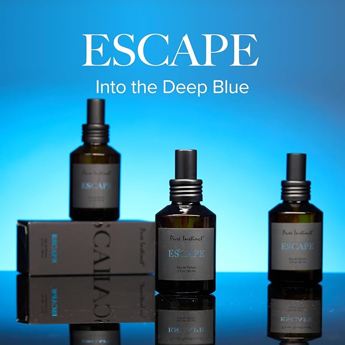 Pure Instinct ESCAPE The Original Pheromone Infused Essential Oil Perfume Cologne - Men's Collection - TSA Ready (Spray Bottle 2 Fl. Oz./60mL)