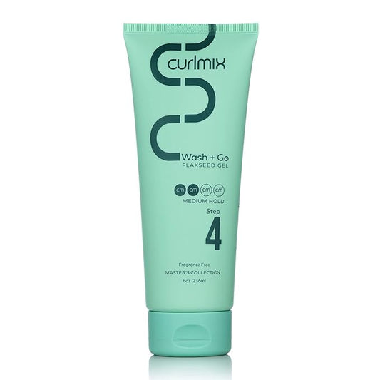 CurlMix Medium Hold Flaxseed Gel for Curly Hair - Defines & Elongates Curls without Dryness or Flaking - Fragrance Free