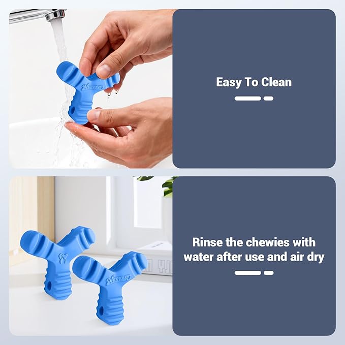 Chewies for Invisalign Aligners, Orthodontic Aligner Chewies Durable Aligner and Retainer Tray Seaters Medical Grade Silicone (Pack of 2) (Blue)