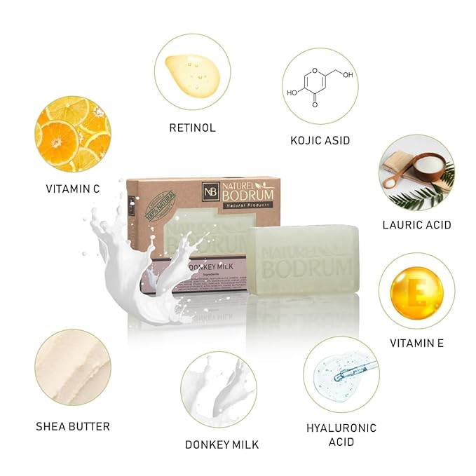 Donkey Milk Organic Soap Bar for Women and Men, Pack of 2 Glycerin Soap Bars - Skin Regeneration & Moisturizing Soap with Vitamins, Proteins & Natural Oils - Natural & Vegan Spa Gift, All Skin Types