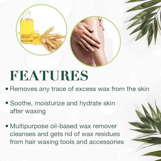 Clean + Easy After Wax Remover Oil for Skin – Post Wax Care & Soothing Residue Remover for Smooth Skin, 5 fl oz