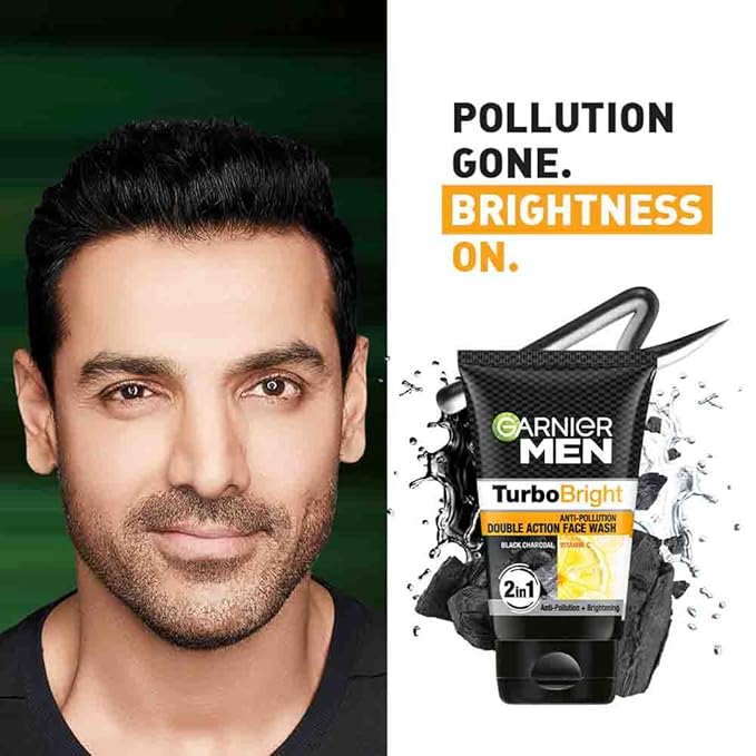 Garnier Men Power White Anti-Pollution Double Action Facewash, 100gm