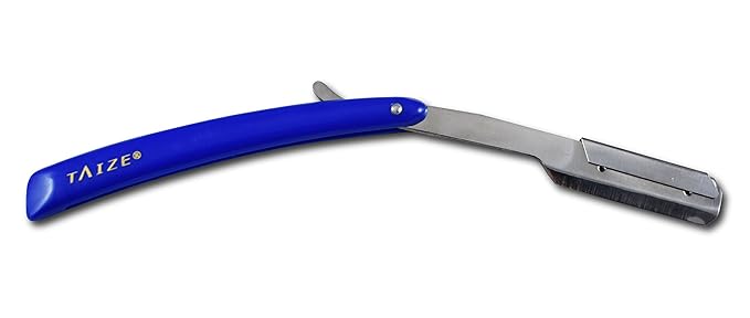 TAIZE - Straight Edge Razor - Professional Barber - Japanese Stainless Steel - Blue - 5''