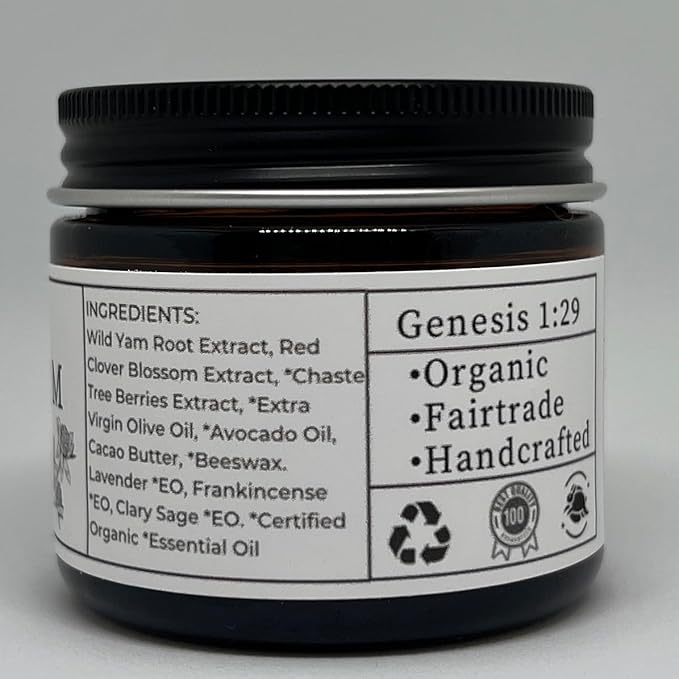 Faith and Grace Organics Wild Yam Cream for Women, Organic Hormone Balancing, PMS, Menopause & Perimenopause- 2 oz