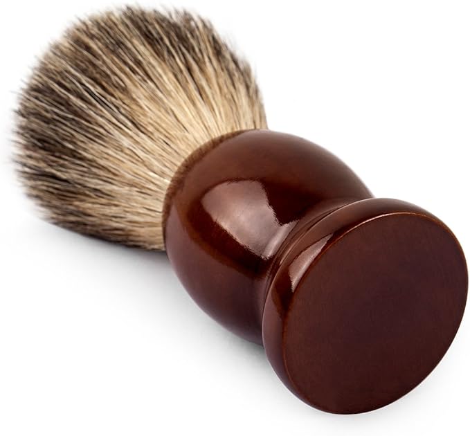 QSHAVE 100% Best Original Pure Badger Hair Shaving Brush Handmade. Real Wood Base. Perfect for Wet Shave, Safety Razor, Double Edge Razor
