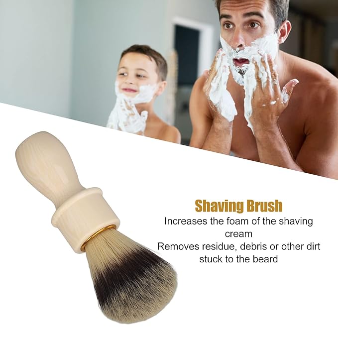 Men Shaving Brush, Professional Beard Shaving Brush with Soft Synthetic Hair, Ergonomic Resin Handle for Comfortable Grooming, Portable Face Shaving Tool for Home Salon Travel