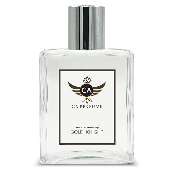 CA Perfume Impression of Gold Knight for Men Amber Woody Scent Long Lasting Cologne for Men Signature Scent for Day and Night Wear 3.4 Fl Oz 100ml