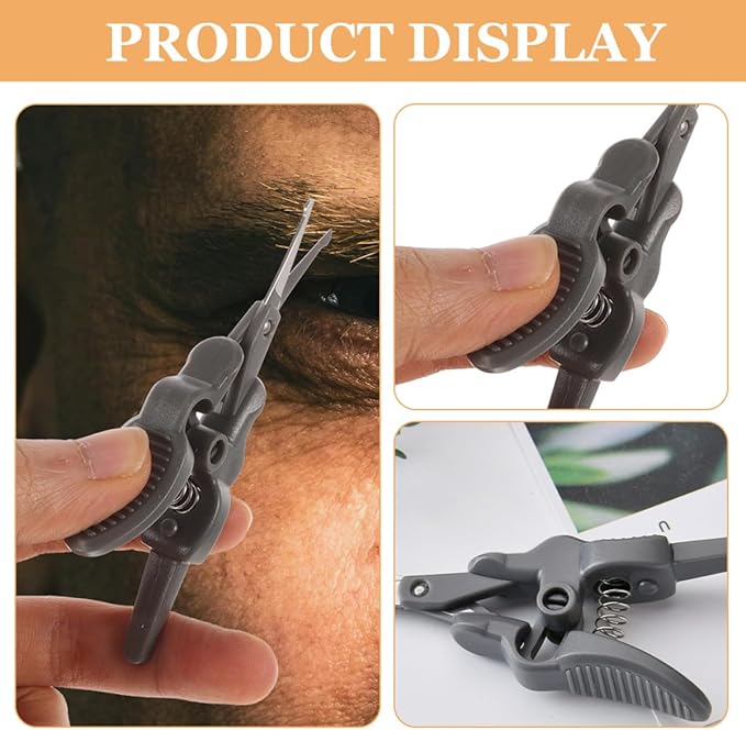 Ipetboom Stainless Steel Mustache Scissors Beard Grooming Scissors for Men Precision Nose and Eyebrow Hair Cutting