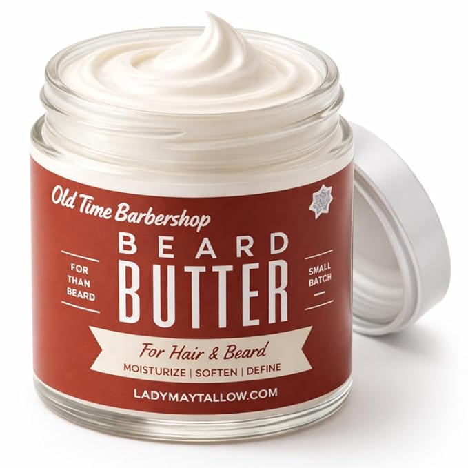 Tallow Man Old Time Barbershop Beard + Body Butter for Men | All Natural, Beard Butter, Body Butter