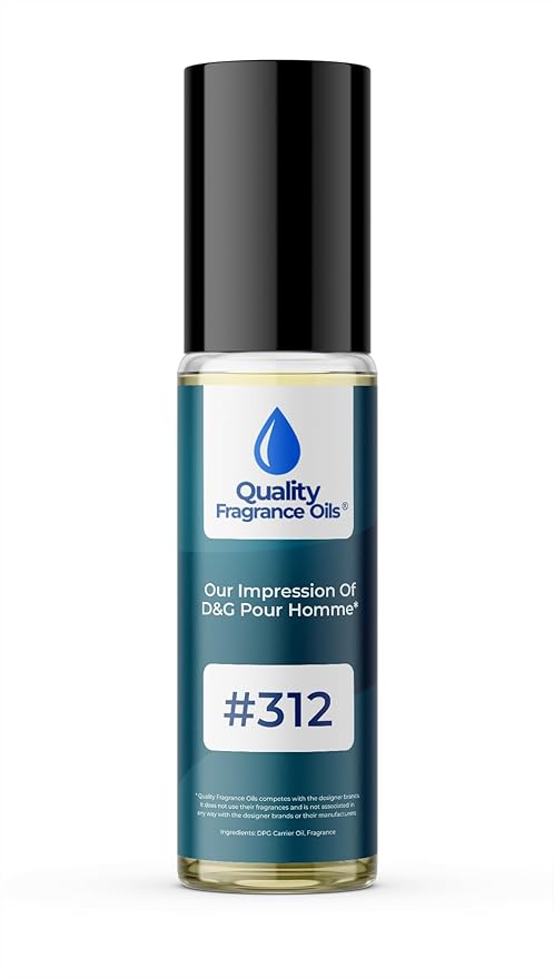 Quality Fragrance Oils' DG Pour Homme Impression #312 | Long-Lasting Perfume Oil, Alcohol-Free, Strong Scent, 10ml Roll-On | Affordable Alternative to Designer Fragrances