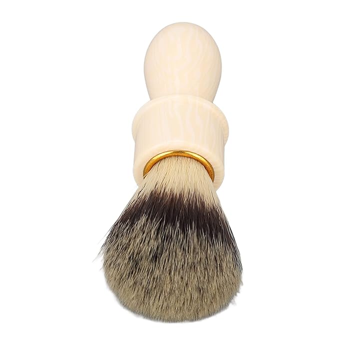 Men Shaving Brush, Professional Beard Shaving Brush with Soft Synthetic Hair, Ergonomic Resin Handle for Comfortable Grooming, Portable Face Shaving Tool for Home Salon Travel