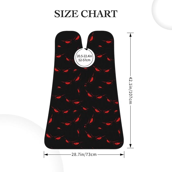 Adjustable Beard Bib, Non-Stick Hair Catcher Cape for Men's Shaving, Waterproof with 2 Suction Cups, Evil Red Eyes Shave Bib