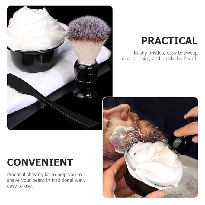 Hemoton Men S Shaving Kit Manual Razor with Pure Badger Shaving Brush Foaming Bowl and Razor Stand Traditional Wet Shave Set for Beard Grooming and Facial Care