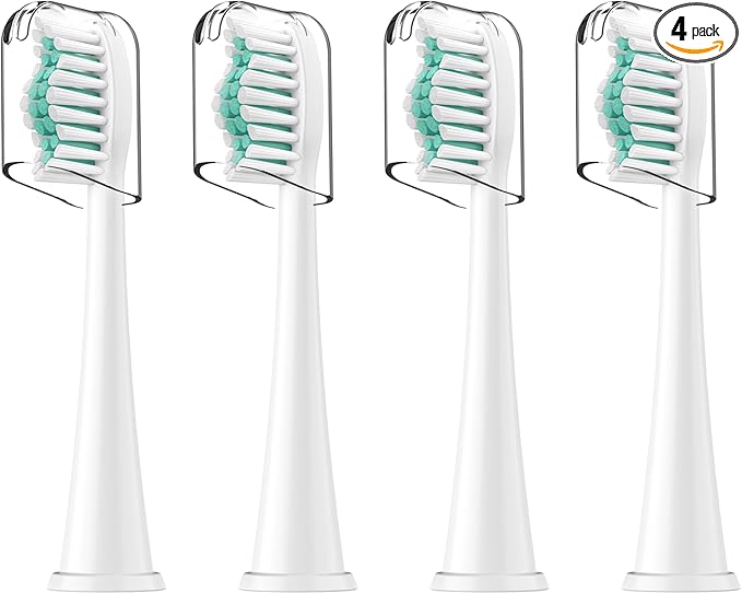 Toothbrush Heads for Philips Sonicare Replacement Brush Heads with Protective Cover Soft Dupont Bristles Electric Toothbrush Replacement Heads for Oral Health, 4 Pack