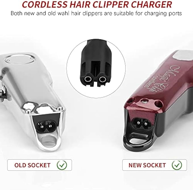 Replacement Wahl 8164 Charger Charging Cord Compatible with Wahl 5 Star Series Cordless Magic Clipper Model 8148/8148-700/8164/ 8481/8591/ 8509/8504-400/8504-830/8504 Charger Power Cord