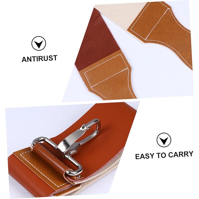 PartyKindom Vintage Razor Sharpening Cloth Double Sided Leather Strop Razor Strap for Barber Strop