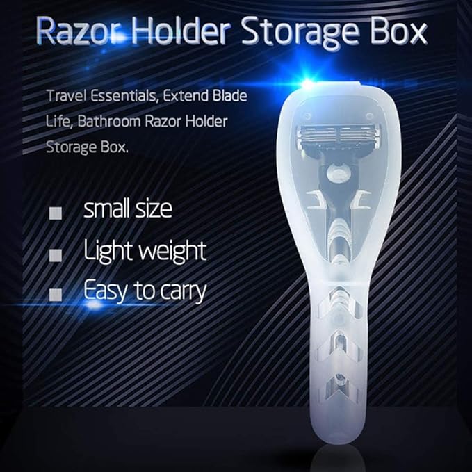 2Pcs Clear Travel Razor Case - Portable Shaver Protector for Men, Universal Fit Manual and Electric Shavers, Transparent Compact Organizer with Locking Clips, Toiletry Bag Storage Accessories