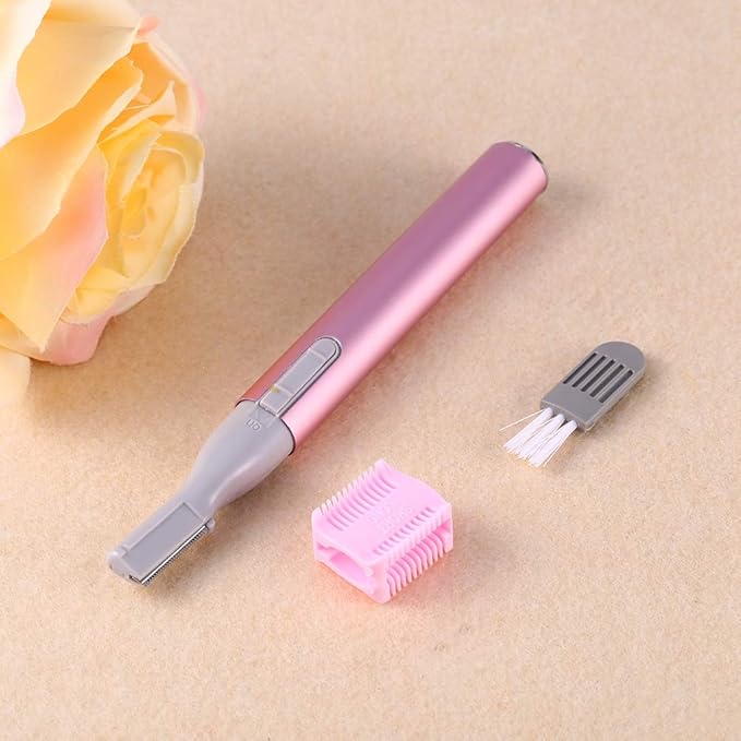 Yosooo Facial Hair Trimmer for Women, Portable Electric Face Eyebrow Hair Body Blade Razor Shaver Remover Trimmer (Pink)
