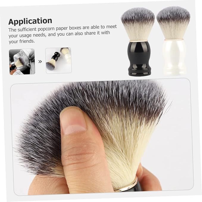 2Pcs Barber Shaving Brushes Manual Shaving Brushes for Beard Grooming for Home and Use for Wet Shaving and Traditional Shave Routine