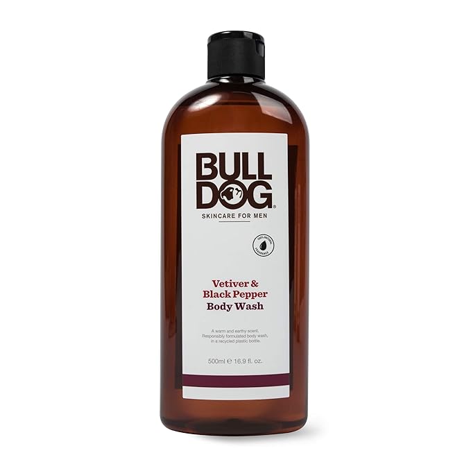 BULLDOG Mens Skincare and Grooming Body Wash Vetiver & Black Pepper, 16.9 Fluid Ounce