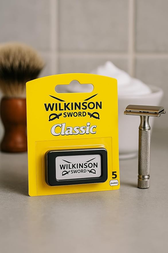 100 Wilkinson Sword Classic Double Edge Safety Razor Blades | German Made Stainless Steel Blades for Smooth, Close Shave | Fits All Double Edge Razors | 20 X 5