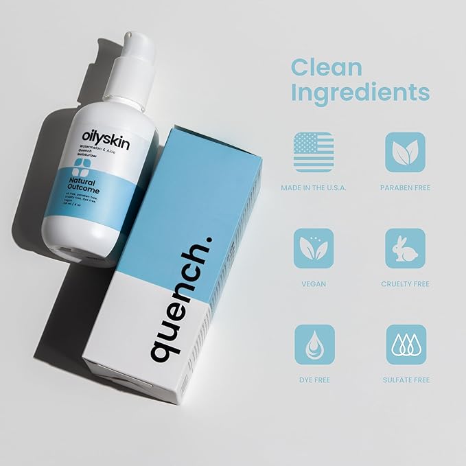 Natural Outcome Oily Skin Moisturizer | Oil Free Daily Facial Moisturizer Gel w/Hyaluronic Acid | Watermelon & Aloe Vera Hydrating Face Lotion | Non-Greasy Lotion for Oily Skin Types | 4 oz