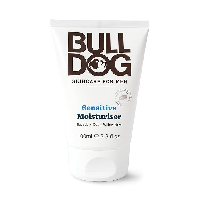 Bulldog Skincare Sensitive Moisturizer For Men (Pack of 2) With 2 Essential Oils, Green Tea, Green Algae, Konjac Mannan and Vitamin E, 3.3 fl. oz.