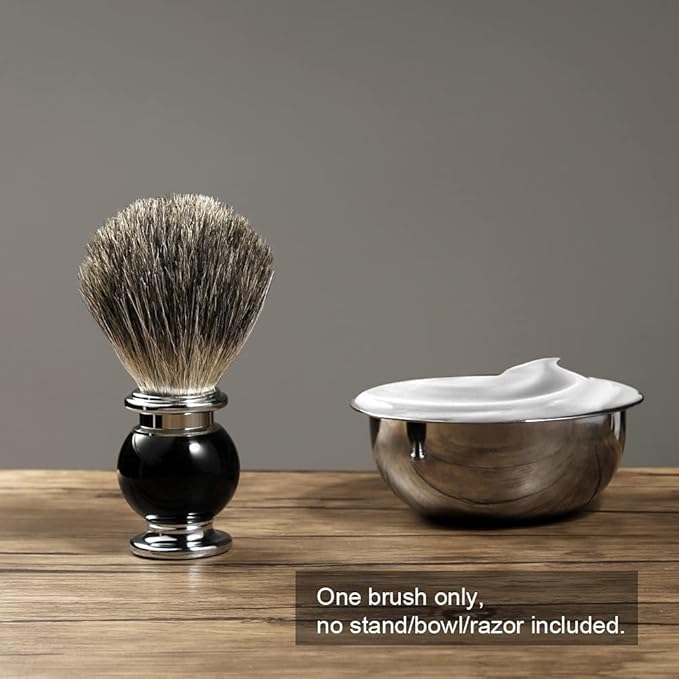 Shaving Brush, GRUTTI Men's Shaving Brush, Facial Beard Hair Cleaning Shaving Tool Shaving Brush Soap Shaving Shaving Brush, Acrylic Handle + Synthetic Shaving Brush
