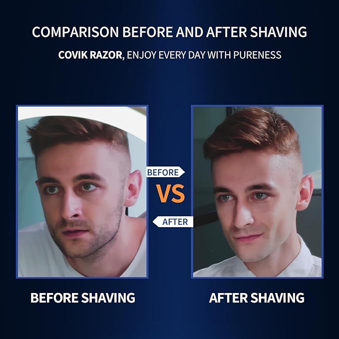5 Blade Razor for Men with Dual Lubrication, Handle & Cartridges, Comfortable and Smooth Shaving