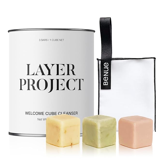Natural Bar Soap Starter Kit – Daily Face & Body Cleanser for All Skin Types – Korean Skincare, Plant-based, Sulfate-free I 2.12oz (3 Bars)