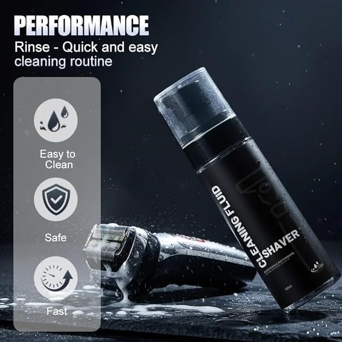 Electric Shaver Guard Cleaning Spray, Universal Efficient Electric Razor Cleaner Spray, Easy Cleaning of Your Electric Shaver, Say Goodbye to Clogged Razors, for Cleaning, Lubricating (100ml)
