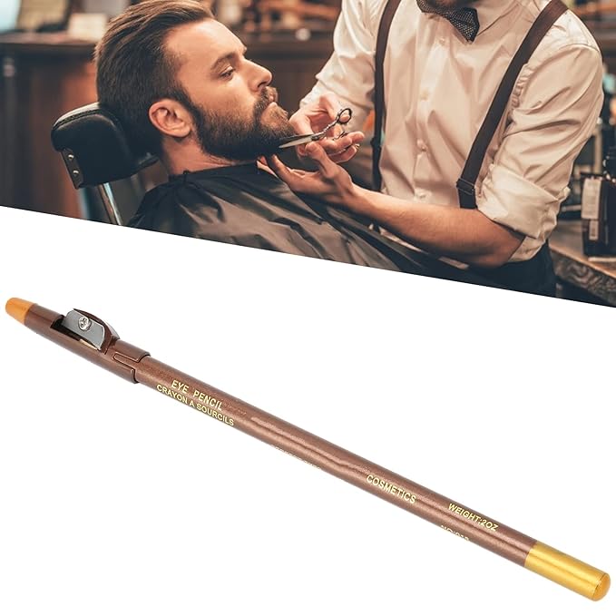 Barber Pencil with Built-in Sharpener, Professional Beard Shaper and Tracing Tool for Men's Grooming and Styling