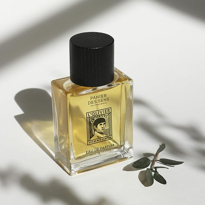 Panier des Sens L’Olivier Eau de Parfum for Men - Fresh Mediterranean Olive Wood, Cedar & Citrus Fragrance - Long-Lasting Natural Scent - 1.7 fl oz Spray