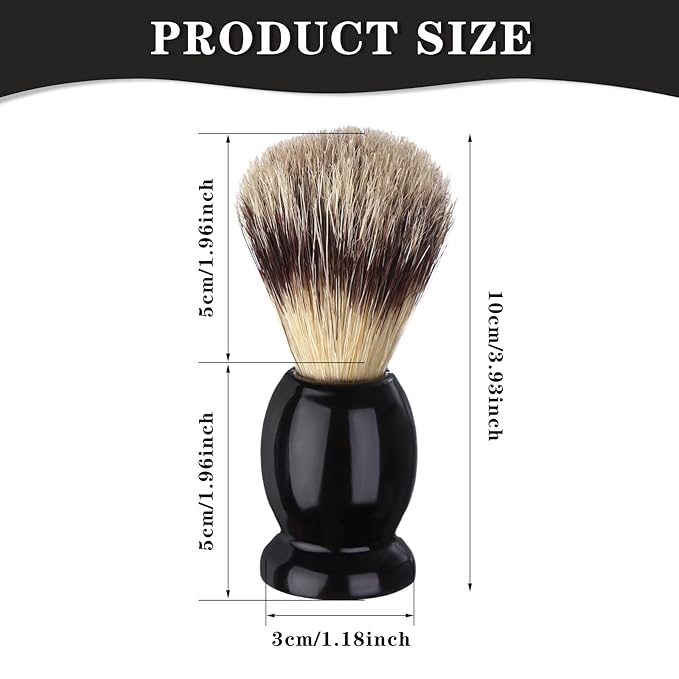 7Pcs Men Shaving Brushes Wood Handle, Professional Salon Tools Hand Crafted Shaving Brush Wood Handle Shave Brushes Handmade Pure Badger Hair Brush for Men Beard