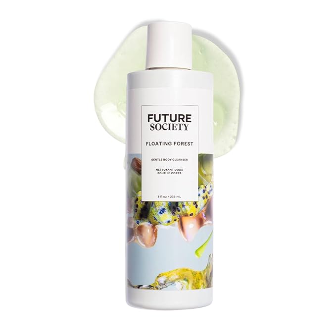 Future Society Floating Forest Body Wash - Luxury Aquatic Floral Scented Body Cleanser with Notes of Bergamot, Freesia & Musk - Gentle Moisturizing Cleanser - Scented Shower Gel - 8oz