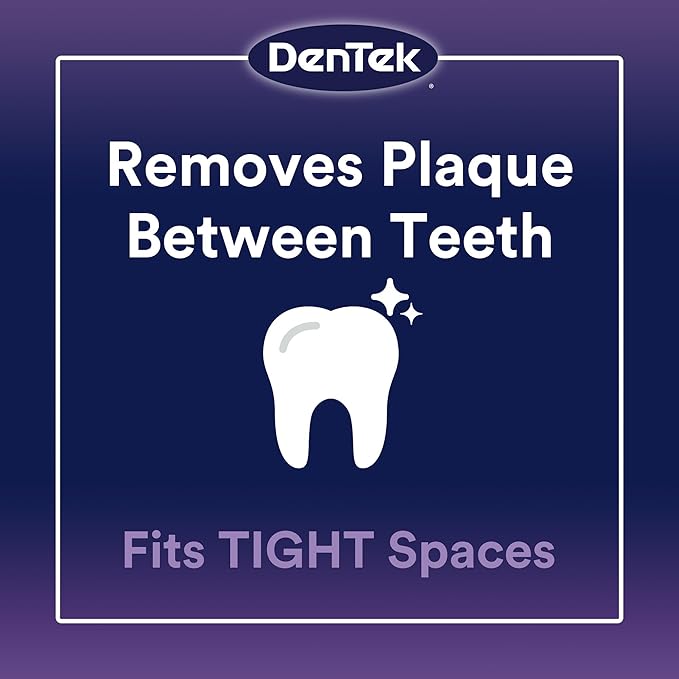 Dentek Interdental Brushes - Tight, 16 Count, 6 Pack - Easy-Brush Interdental Plaque Remover with Fluoride - Cleans Tight Spaces Around Teeth, Braces & Other Dental Appliances